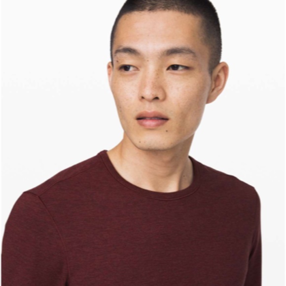 Lululemon 5 Year Basic Long Sleeve Sz. L Colour: Heathered Bordeaux Drama - Picture 2 of 7